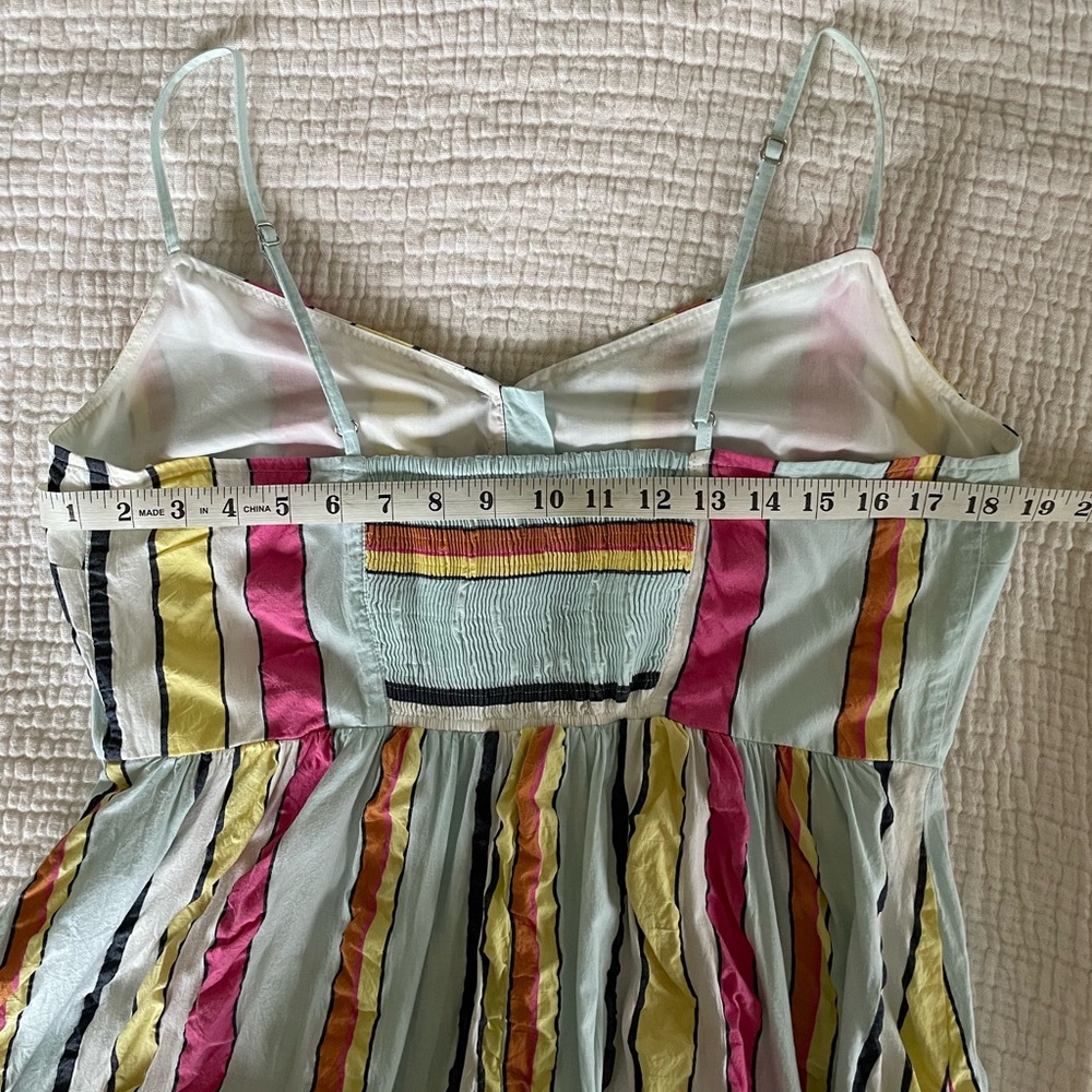 J Crew summer striped seersucker sun dress with elastic smocking at the back. - Picture 7 of 7